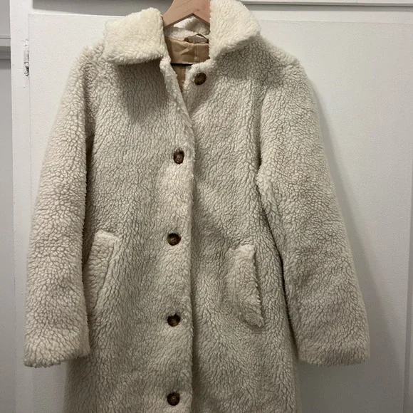 Abercrombie & Fitch Off-White Teddy Jacket - Picture 3 of 4